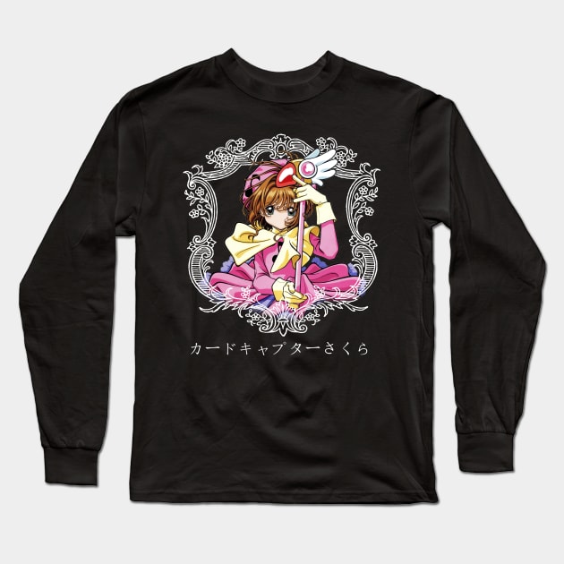 Lovely Sakura Girl Japanese Anime Long Sleeve T-Shirt by WholesomeFood